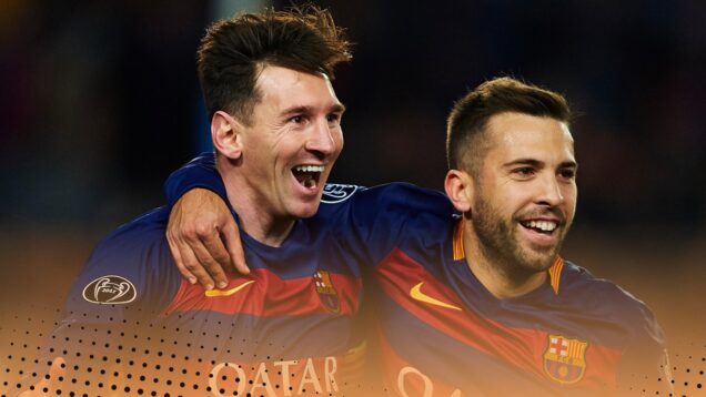 Lionel Messi and Jordi Alba
