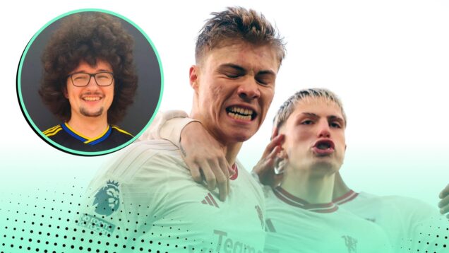 Kenilworth Road, Luton, Bedfordshire, UK. 18th Feb, 2024. Premier League Football, Luton Town versus Manchester United; Rasmus Hojlund of Manchester Utd celebrates after he scored for 0-1 in the 1st minute