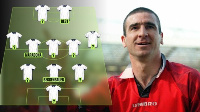 Eric Cantona with his all-time XI