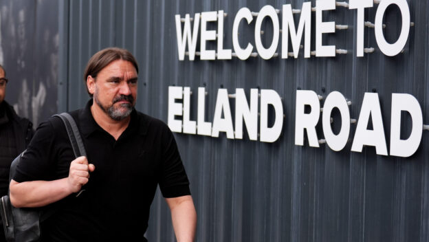 Leeds United manager Daniel Farke arrives at Elland Road.