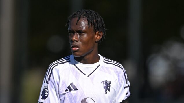 Liverpool, UK. 21st Sep, 2025. Bendito Mantato of Manchester United during the Liverpool U21 vs Manchester United U21 Professional Development League match at The Academy, Liverpool.