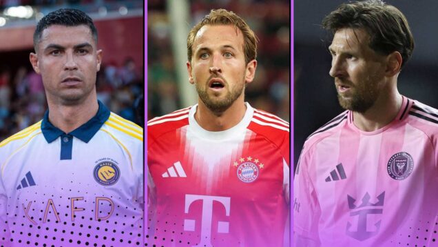 Cristiano Ronaldo, Harry Kane, Lionel Messi