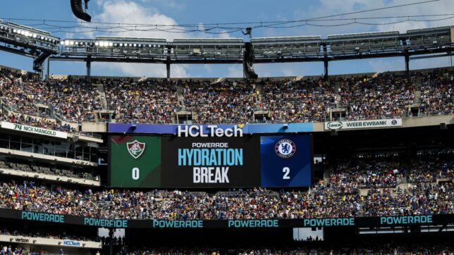 A hydration break during the 2025 Club World Cup. FIFA are extending this across all 2026 World Cup matches.