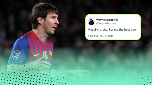 Wayne Rooney declared Lionel Messi the GOAT way back in 2012