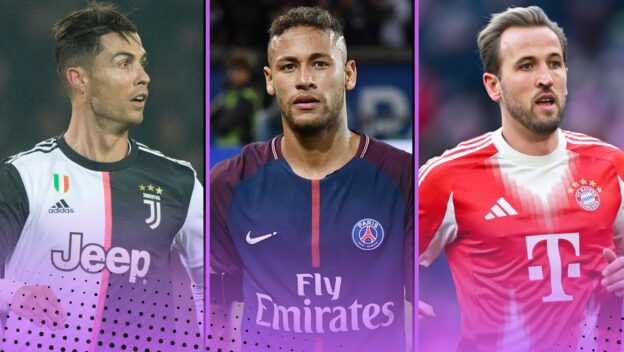 Cristiano Ronaldo, Neymar and Harry Kane