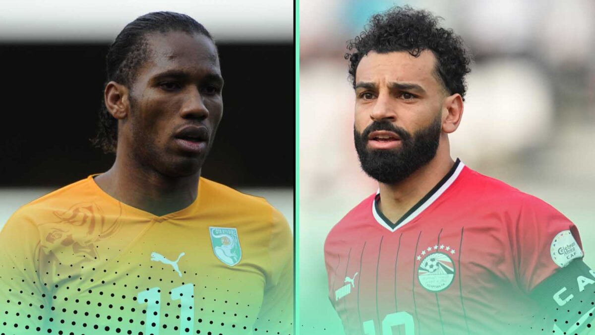 Didier Drogba and Mo Salah
