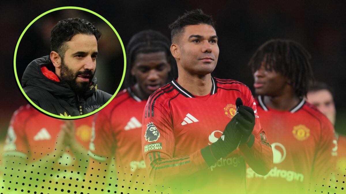Manchester, UK. 26th Dec, 2025. Manchester United's Casemiro and team mates at full time during the Manchester United v Newcastle United English Premier League match at Old Trafford, Manchester, England on 26 December 2025