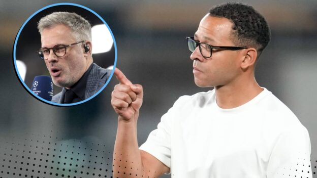Liam Rosenior in main with Jamie Carragher in a circle