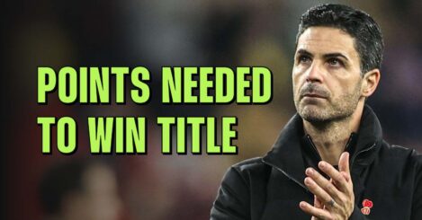 How many more points do Arsenal need to win the Premier League title?