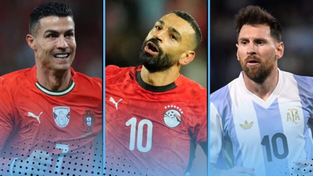 Cristiano Ronaldo, Mo Salah, Lionel Messi