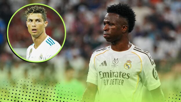 Add to cart Share Jeddah, Saudi Arabia. 08th Jan, 2026. Real Madrid's Vinícius Júnior seen during the Spanish Super Cup semi-final match between Real Madrid and Atletico Madrid at King Abdullah Sports City.