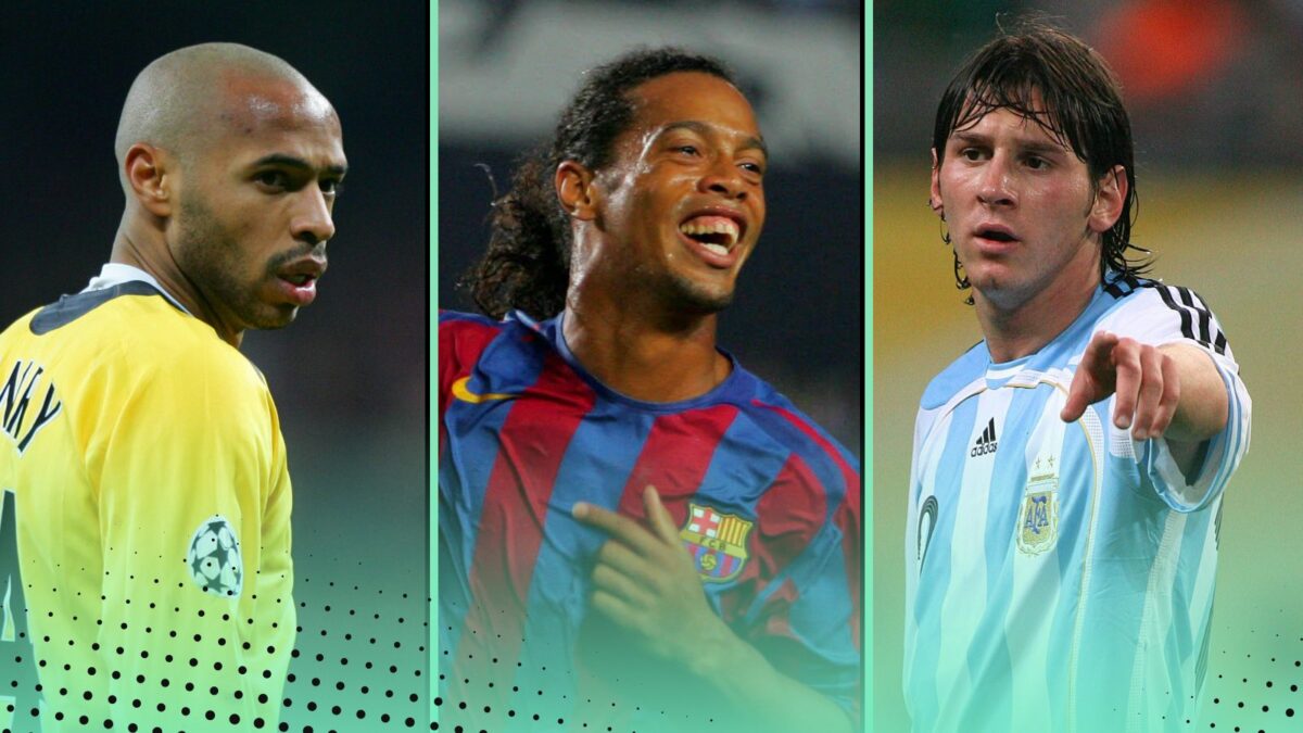 2000s football nostalgia quiz featuring Thierry Henry, Lionel Messi and Ronaldinho