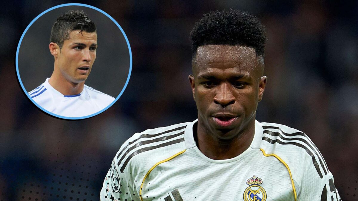 Cristiano Ronaldo and Vini Jr of Real Madrid