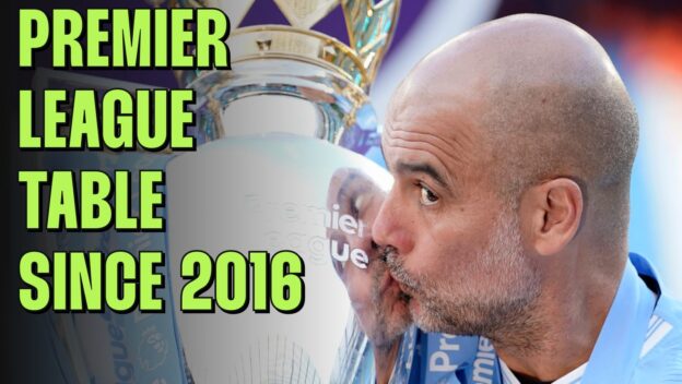 Premier League Table Since 2016 featuring Manchester City, Pep Guardiola