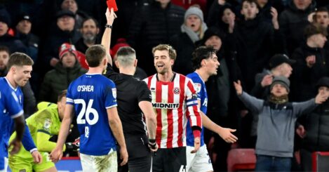 Patrick Bamford committed football’s cardinal sin to receive the first red card of his career