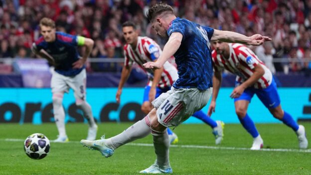 Viktor Gyokeres nets for Arsenal in the Champions League.