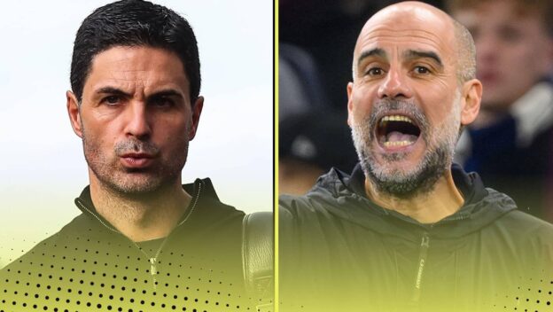 Collage of Mikel Arteta and Pep Guardiola