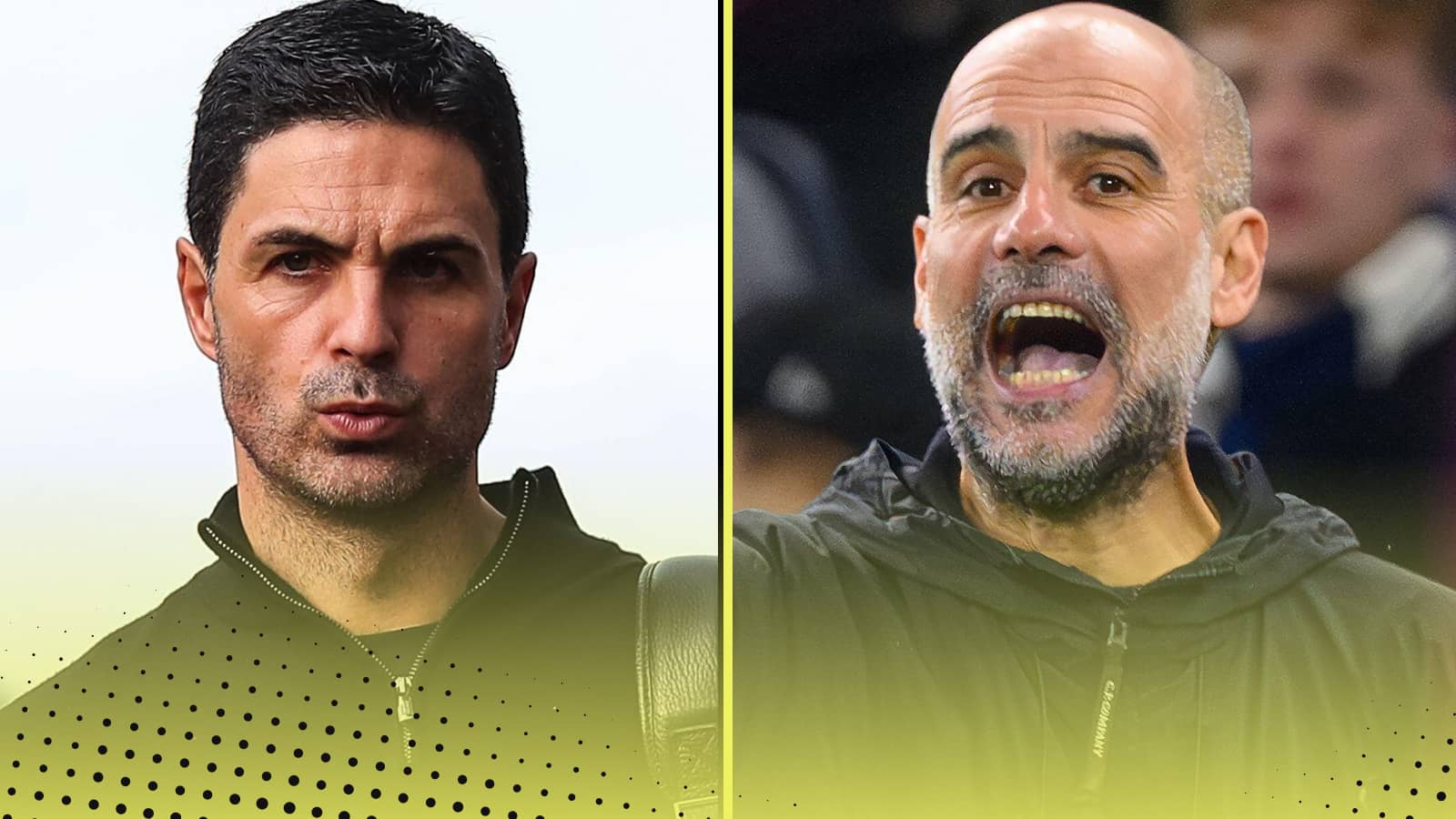 Collage of Mikel Arteta and Pep Guardiola