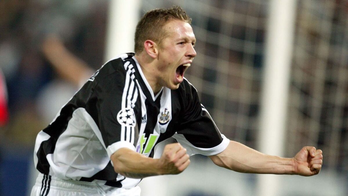 Craig Bellamy celebrates scoring in the Netherlands in 2002.