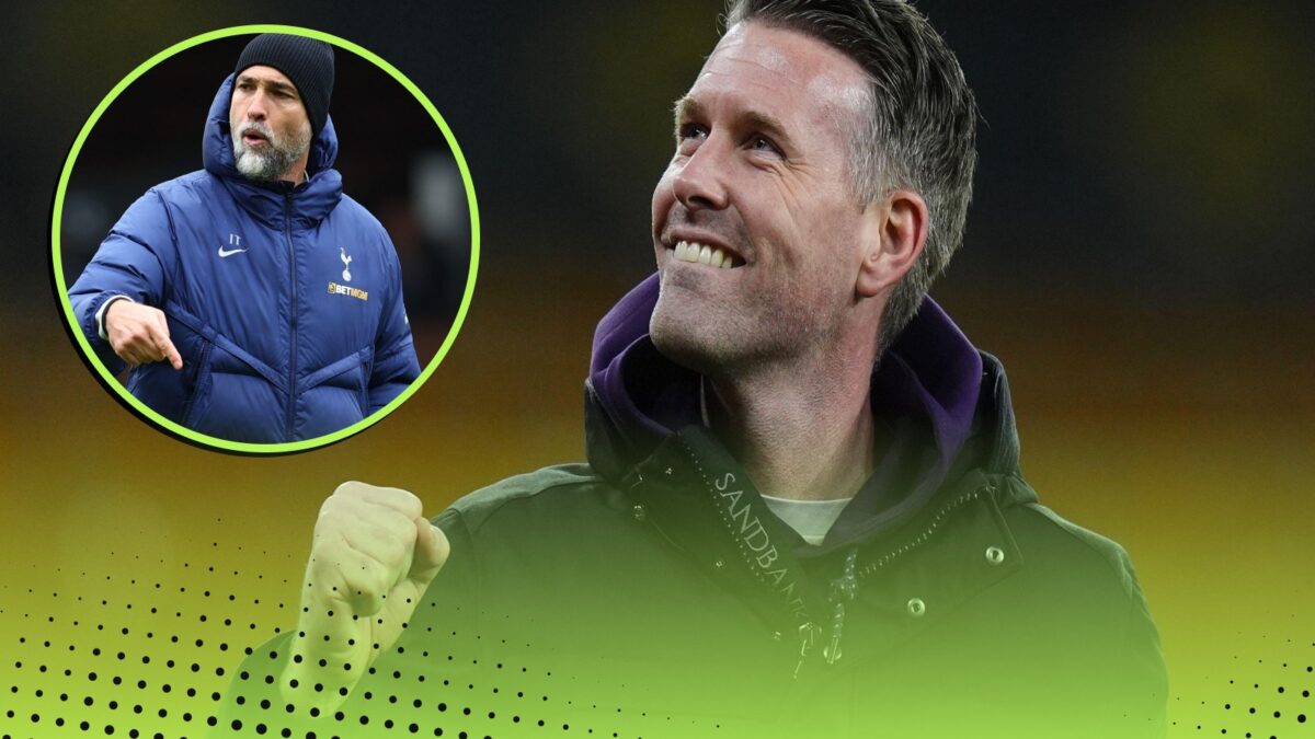 Rob Edwards celebrates Wolves' win over Liverpool and, inset, Spurs manager Igor Tudor.