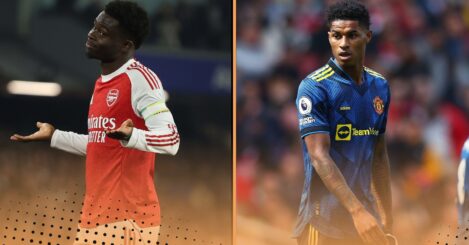 Bukayo Saka’s 300-game Arsenal record compared to Marcus Rashford’s Man Utd milestone