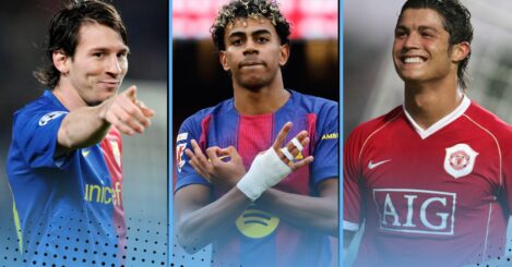 Comparing how long it took Lamine Yamal to reach 50 goals with Messi & Ronaldo