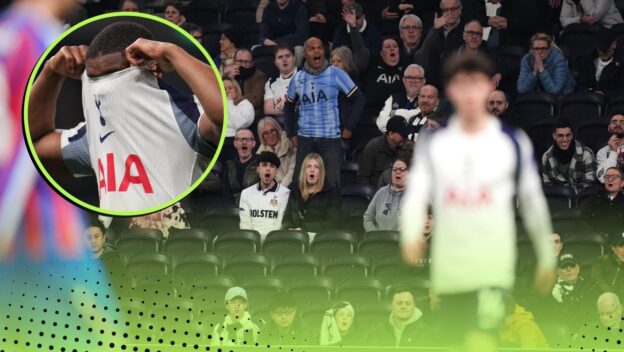 Tottenham fans express their anger against Crystal Palace.