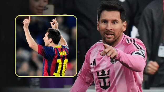 Lionel Messi celebrations for Inter Miami and Barcelona