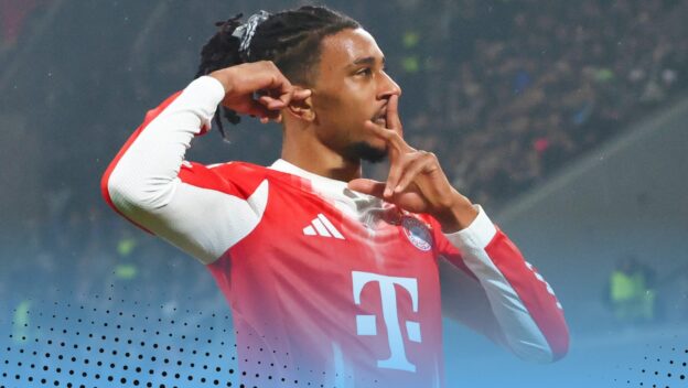 Michael Olise scores for Bayern