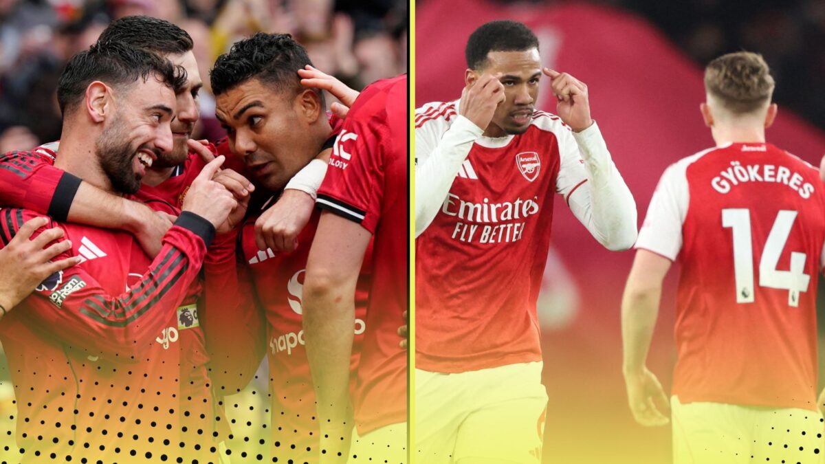 Top Six Head To Head Table 2025-26 featuring Arsenal and Man Utd....