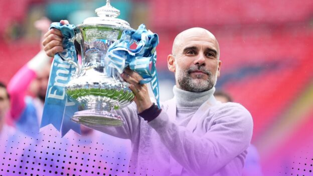 Pep Guardiola with the FA Cup.
