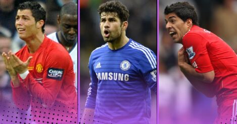 The Hall of Shame: 10 players with the most bookings for diving ft. Costa, Suarez, Ronaldo…