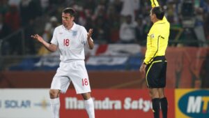 Jamie Carragher in action for England at the 2010 World Cup