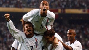 England celebrate at the 2002 World Cup