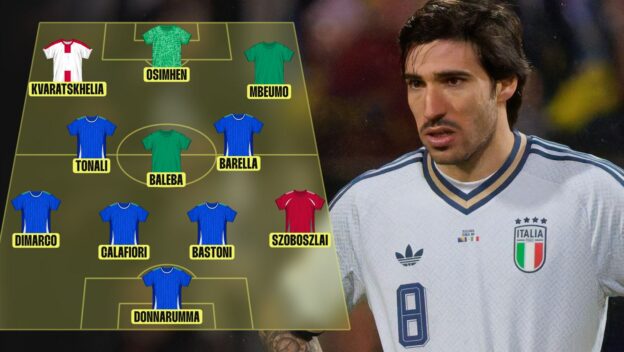 World Cup absentee XI with Sandro Tonali