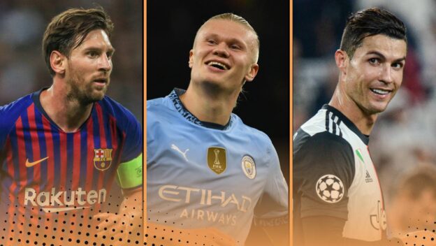 Best Champions League goalscoring ratios featuring Lionel Messi, Erling Haaland, Cristiano Ronaldo