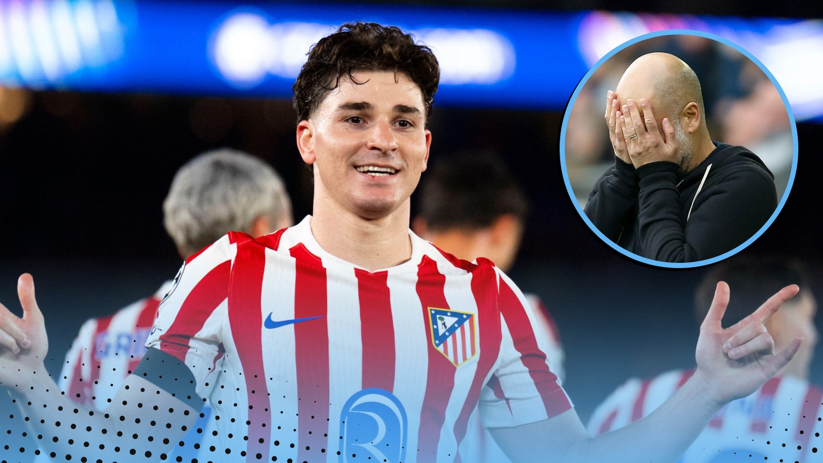 Julian Alvarez and Pep Guardiola