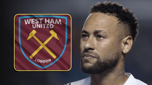 Neymar and the West Ham badge