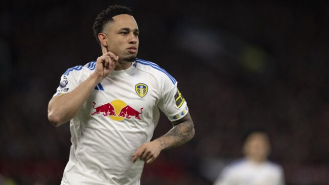 Noah Okafor became an instant Leeds hero with two goals at Old Trafford in 2026.