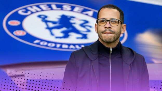 Liam Rosenior and the Chelsea badge