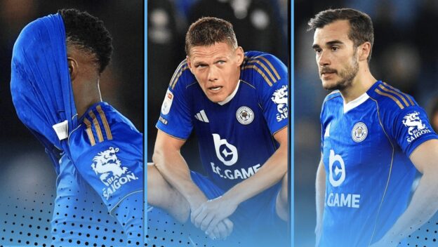 Patson Daka, Jannik Vestergaard and Harry Winks