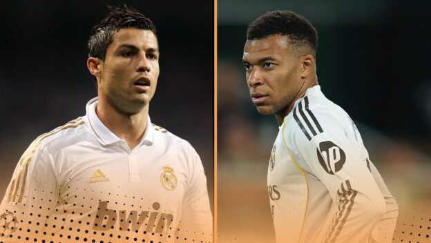 Kylian Mbappe Cristiano Ronaldo Stats after 100 Real Madrid appearances