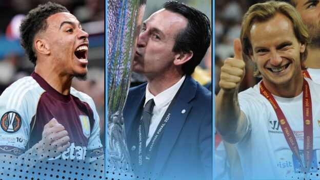 Morgan Rogers, Unai Emery and Ivan Rakitic