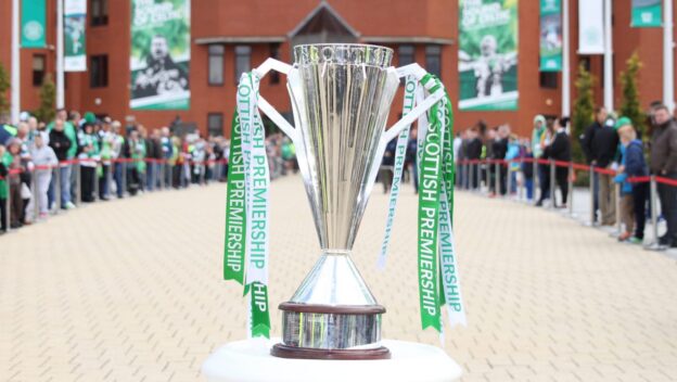 Glasgow, Scotland. 24th May, 2015. Scottish Premiership. Celtic versus Inverness CT. The SPFL trophy outside Celtic park before the match Credit: Action Plus Sports/Alamy Live News
