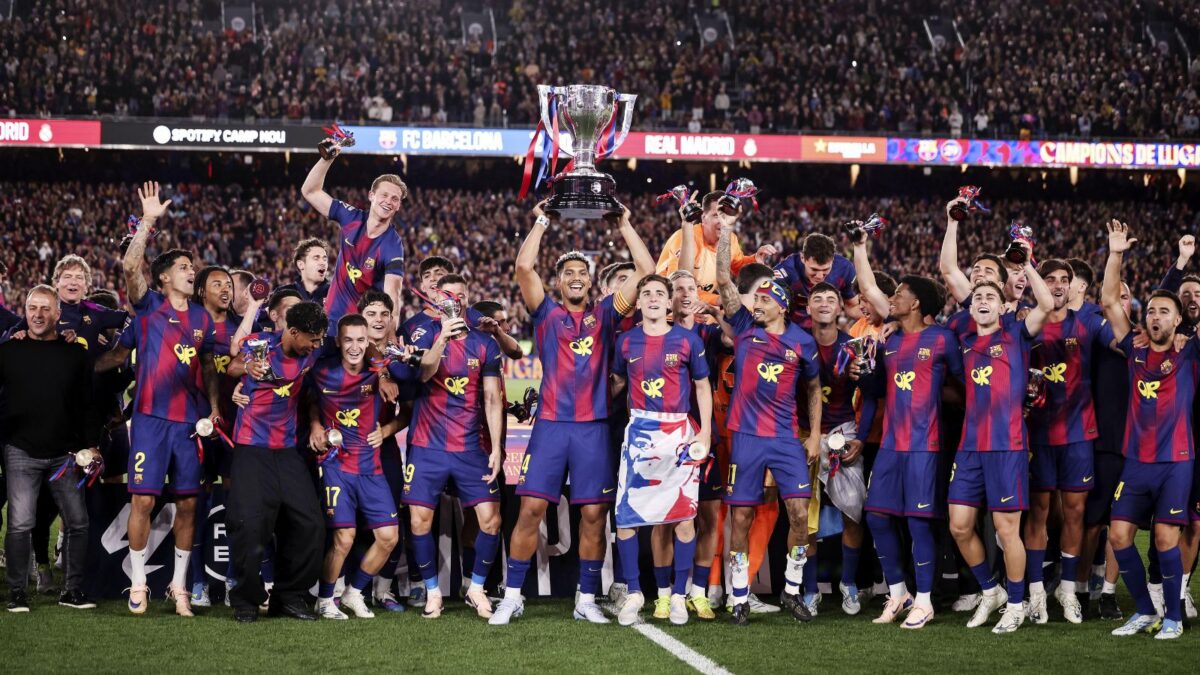 The La Liga champions parade their trophy in 2026.