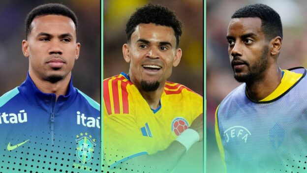 Gabriel Magalhaes, Luis Diaz and Alexander Isak
