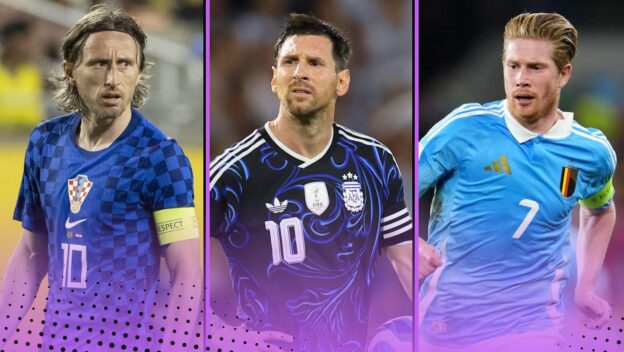 Luka Modric, Lionel Messi and Kevin De Bruyne