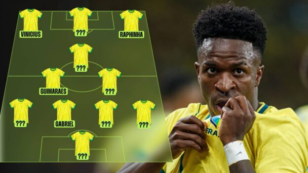 Brazil lineup graphic with Vinicius Junior