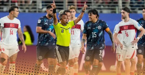 World Cup referee fumes at Miguel Almiron with incredible VAR red card reaction