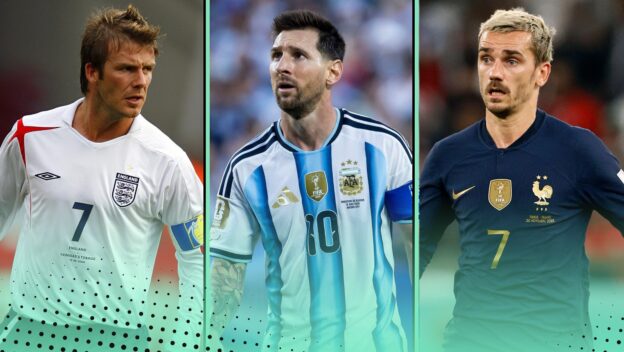 David Beckham, Lionel Messi and Antoine Griezmann